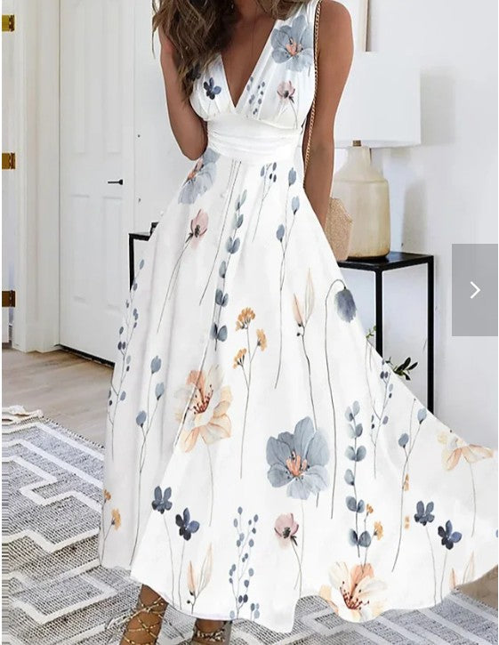 Sabrina | Lange Jurk Dames Met Bloemenprint 3