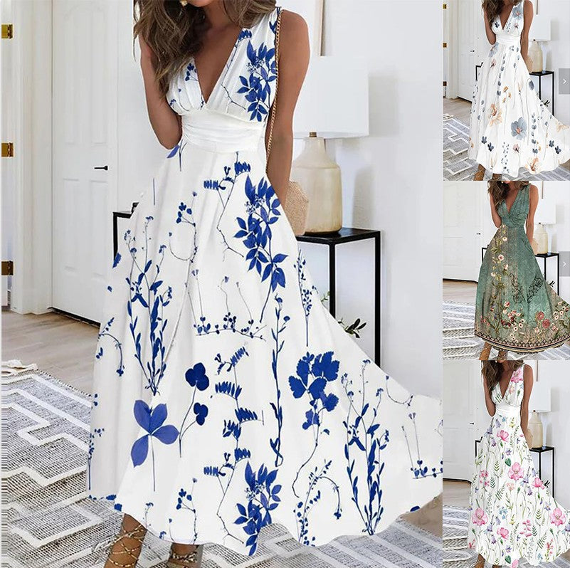 Sabrina | Lange Jurk Dames Met Bloemenprint 5
