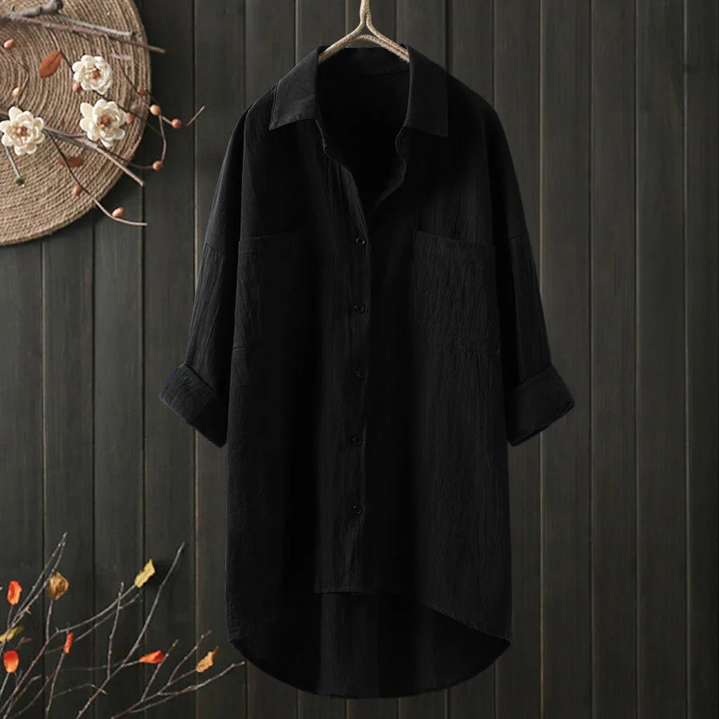 Dames Blouse Oversized Lange Mouwen Luxe Stof