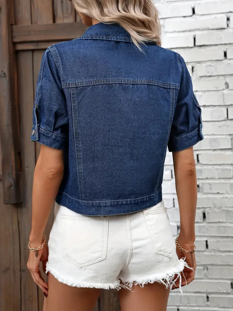 Dames Denim Jack Lang Ademend Spijkerjas