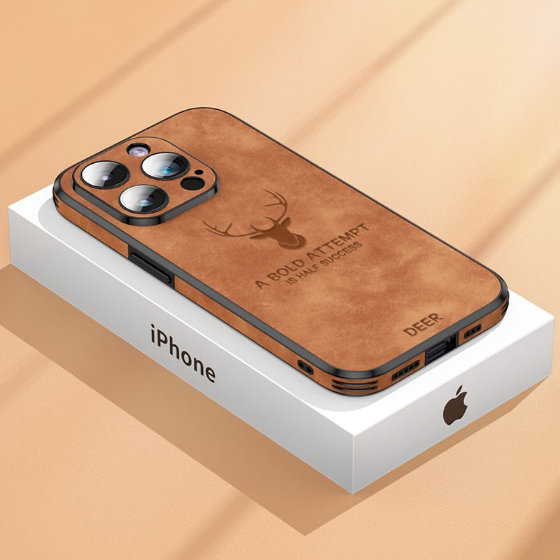 Smartphone Hoesje in Leerlook — Slank Design met Valbescheming & MagSafe-Compatibiliteit voor iPhone 16/15/14/13/12