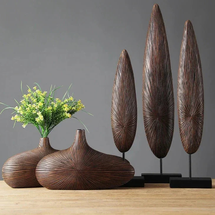 Organische Houten Schaalvaas Medium 21x36cm Scandinavische Woondecoratie