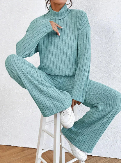 Gebreide Trui en Broek Set Gestreept Warm