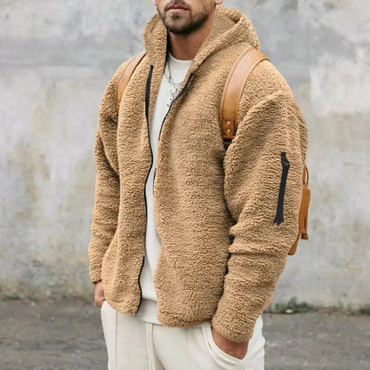 Heren Fleece Jas Warm Gevoerd met Capuchon Zacht