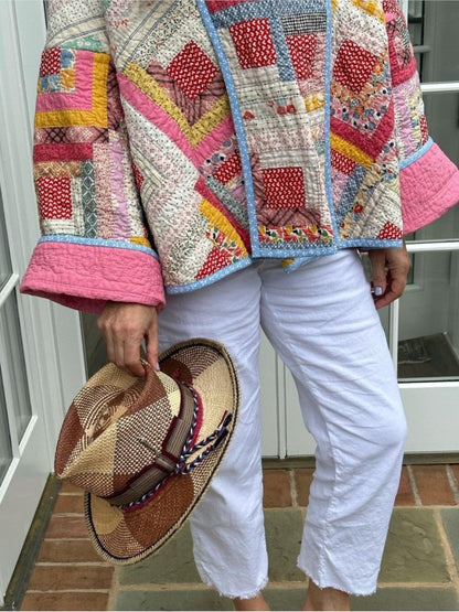 Damesjas Gewatteerd Casual Patchwork Jas voor Vrouw