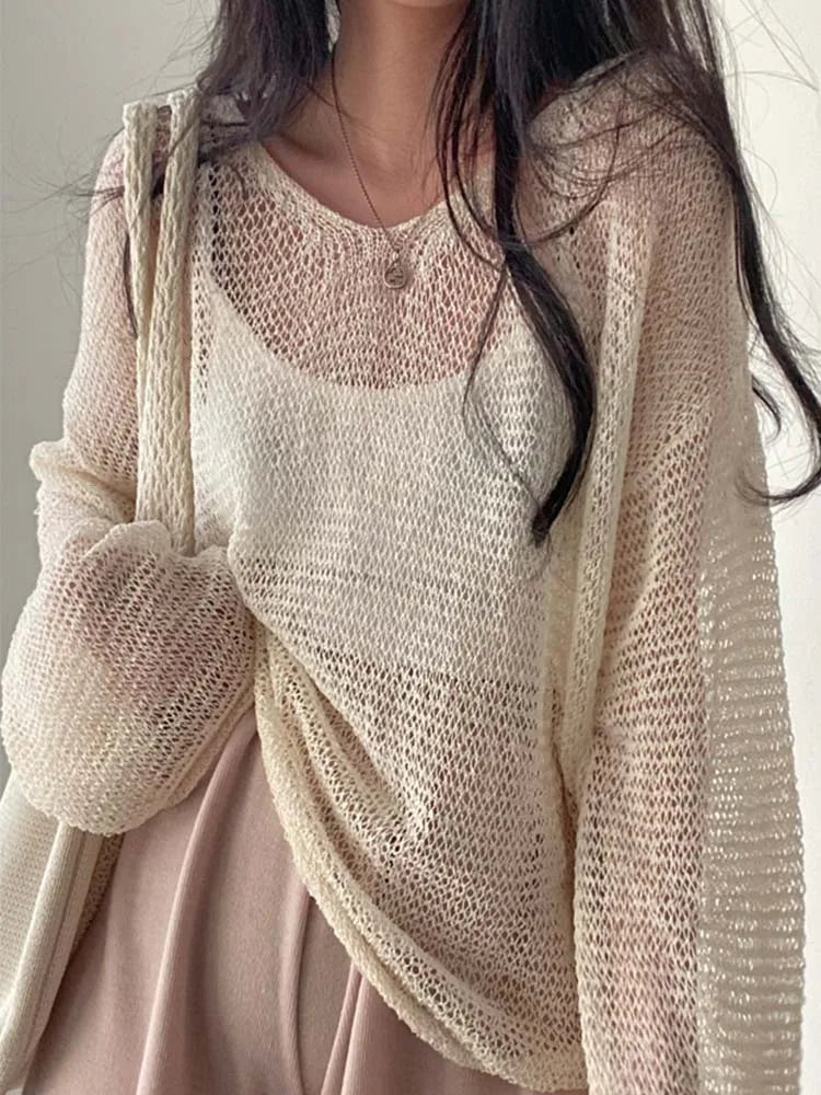 Dames Trui Lange Mouwen Streetwear Uitgesneden Model → Dames Trui Lange Mouwen Streetwear Oversized