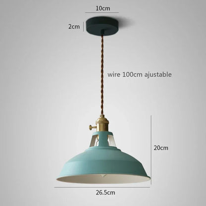 Aluminium hanglamp met E27 fitting in 8 moderne kleuren