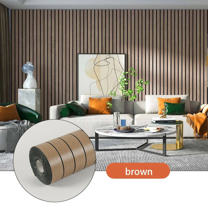 Zelfklevend Wandpaneel 3D Houtlook PVC 40x300cm Woonkamer Slaapkamer Peel and Stick Muursticker Behang Latten Patroon Waterdicht