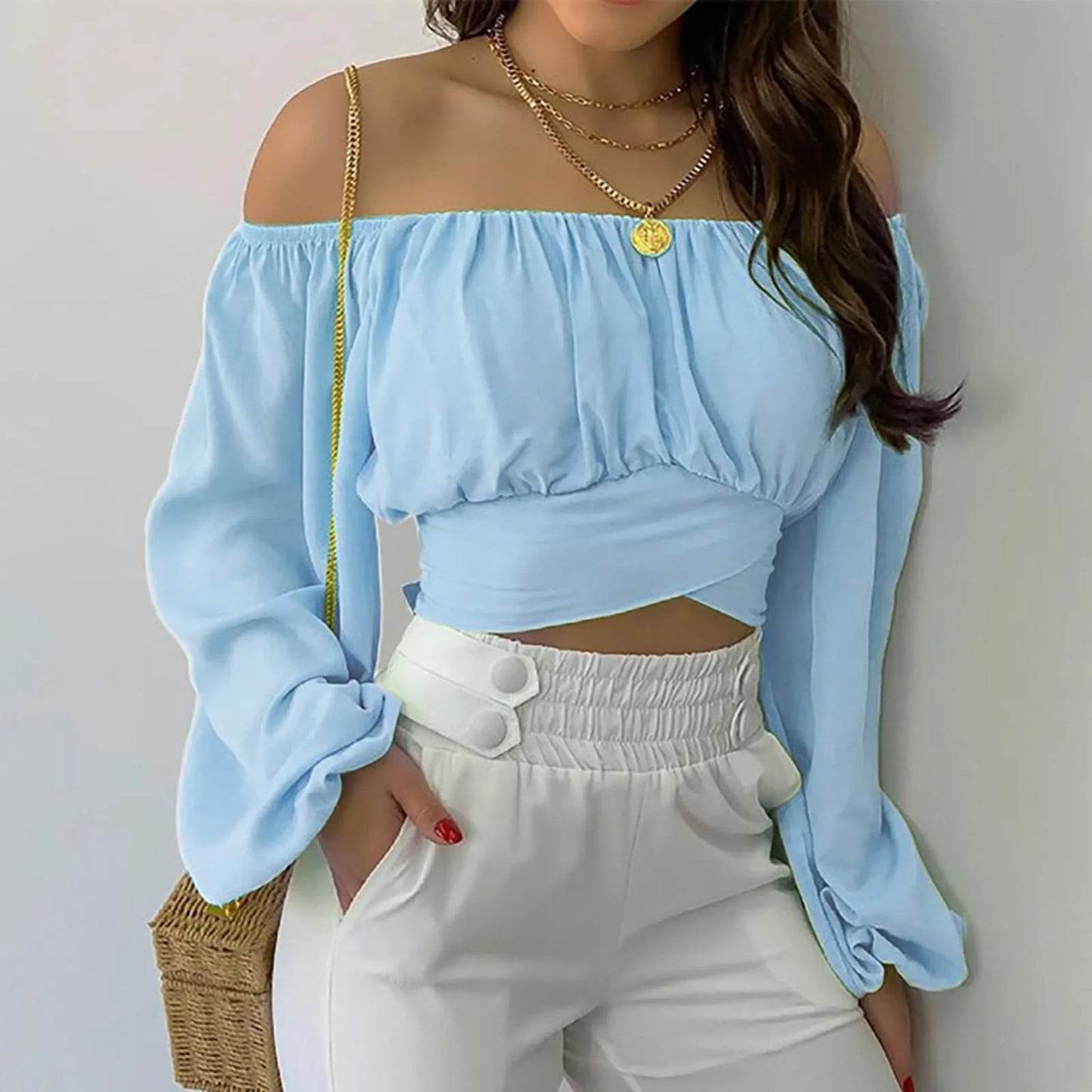 Vrouwelijke Off-Shoulder Top Avaline Stijl Mode