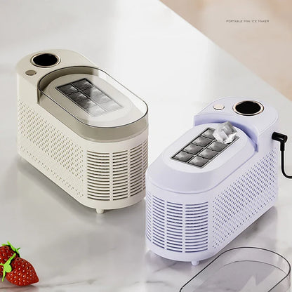 IJsmachine Compact Automatisch ABS Aluminium 120W Draagbaar Thuis Kantoor Camping Ijsblokjes Maker Mini Desktop Snel IJsblokjesmachine