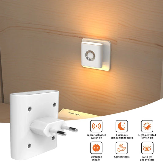 LED Wandlamp Stopcontact Bewegingssensor 5.8G Radar Warm Wit Slaapkamer Gang Toilet Nachtlamp Automatisch Sensor Nachtlicht Plug-in
