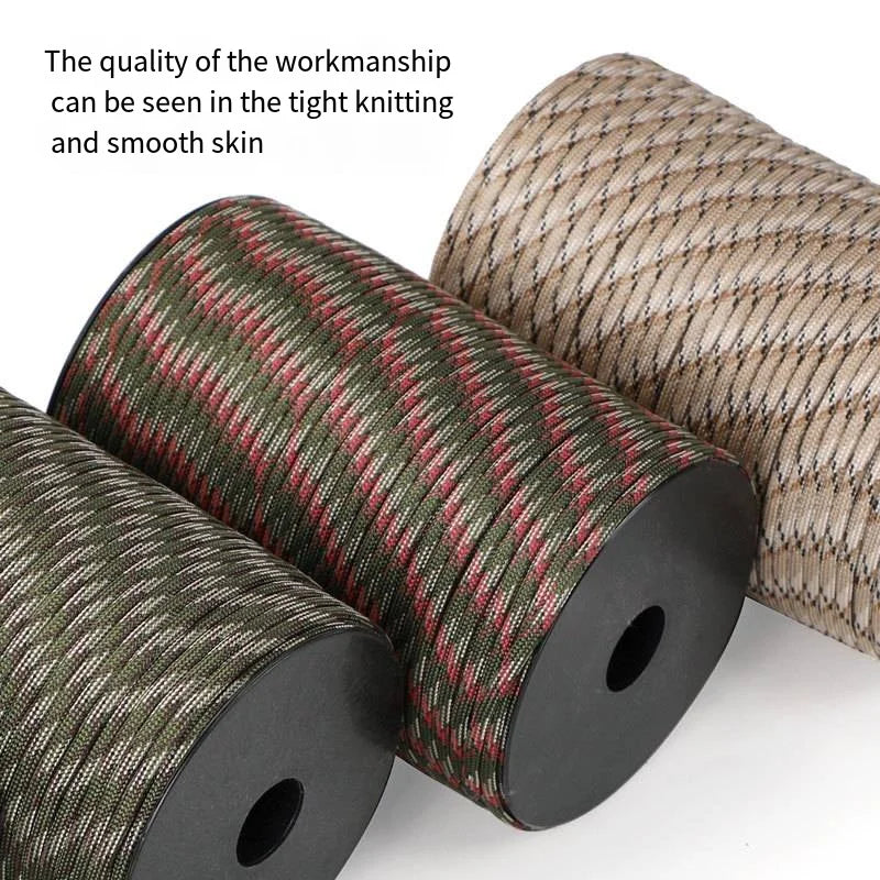 Paracord 550 Survival Touw 100 Meter 9 Kern 4mm Militaire Kwaliteit Outdoor Camping