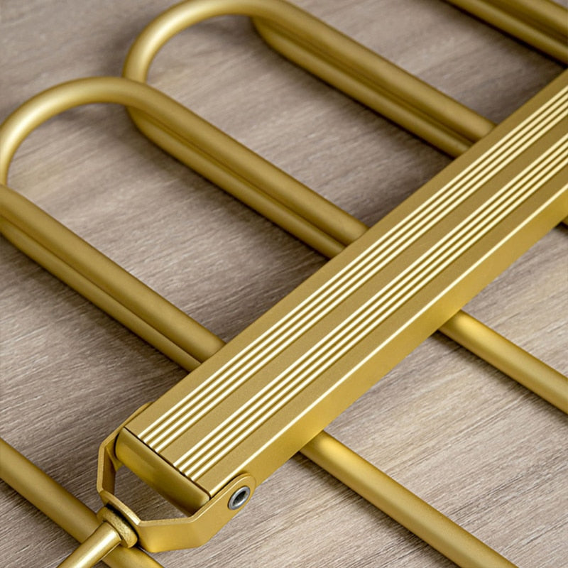 Broekhanger aluminium 6 broeken goud ruimtebesparend kledinghanger kast organizer draaibare hanger anti slip broekhouder