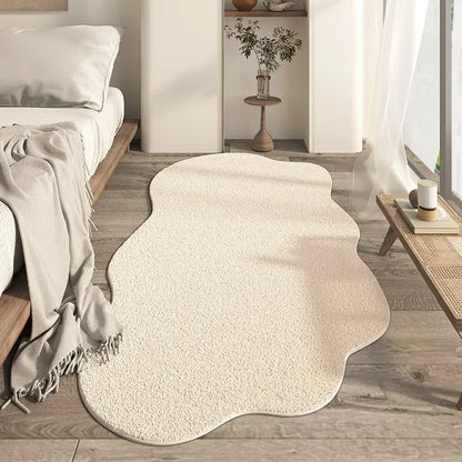 Vloerkleed Crème Organische Vorm Antislip Zacht Polyester Modern Design