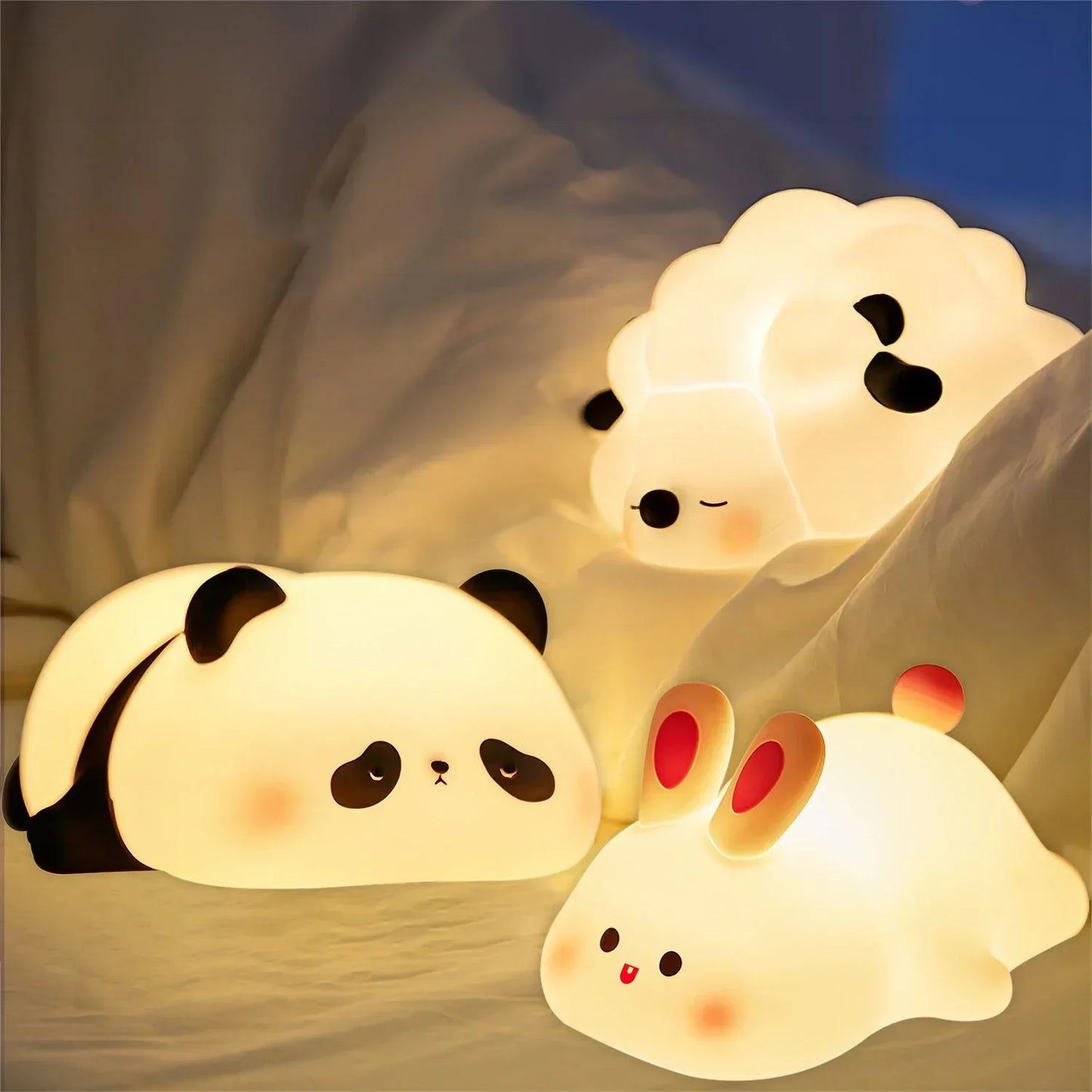 Nachtlampje Dieren LED Nachtverlichting Zacht Siliconen USB Oplaadbaar Timer Sfeerverlichting Kinderkamer