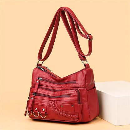 Vintage Handtas Vegan Leer Elegante Schoudertas Dames Retro Stijl Dagelijkse Tas Mode Accessoire Vrouwen