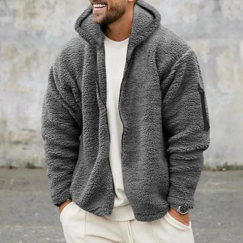 Heren Fleece Jas Warm Gevoerd met Capuchon Zacht