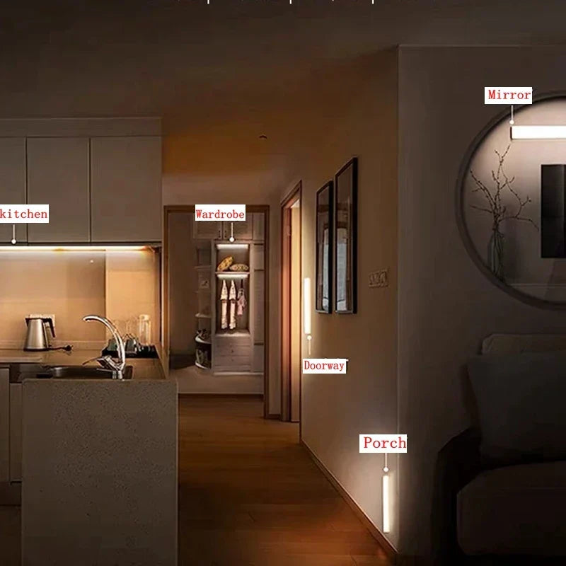 Bewegingssensor LED Nachtlampje 50cm Draadloos Dimbaar Batterij Verlichting Gang Kast Trap Warm Wit Koel Wit