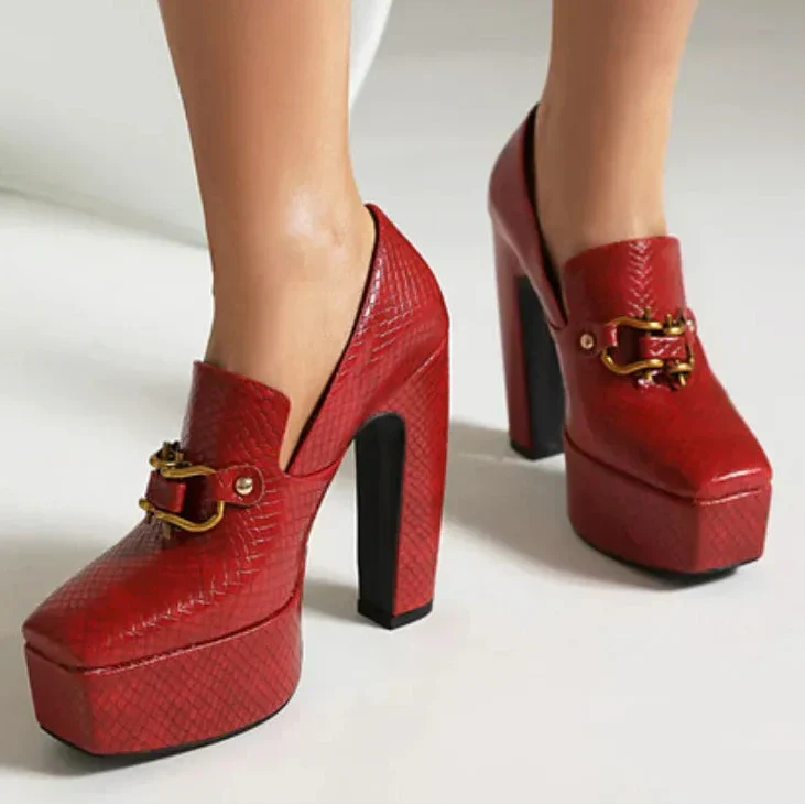 Dames Hakken met Platform en Blokhak Elegant