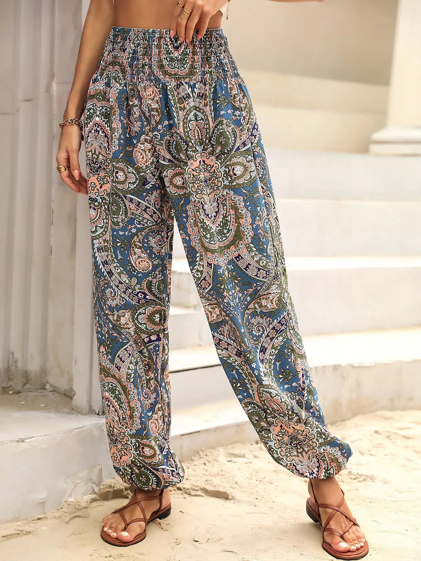 Dames Broek Leuke Print Casual Modemerk