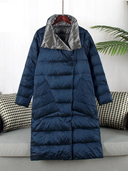 Dames Jas Geruit Warm en Stijlvol Lange Model