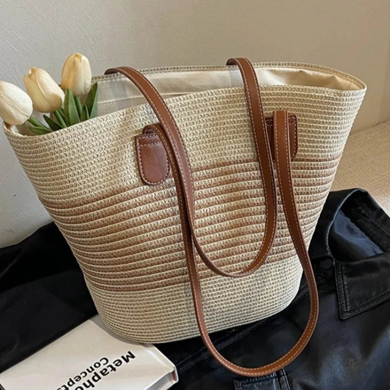 Strandtas Grote Rieten Beachbag voor Dame - StudioMarella