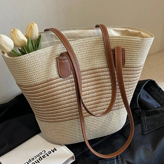 Strandtas Grote Rieten Beachbag voor Dame - StudioMarella