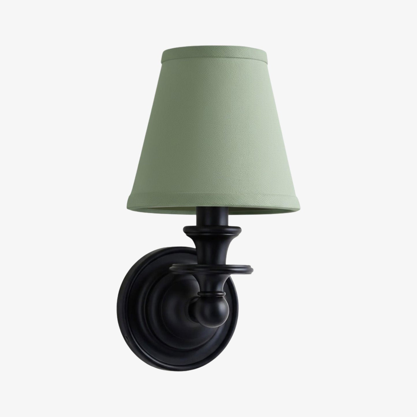 Wandlamp met stoffen kap en zwanenhalsarm – smeedijzeren armatuur met verstelbare leeslamp