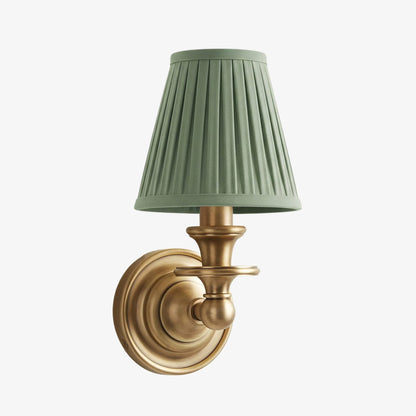 Wandlamp met stoffen kap en zwanenhalsarm – smeedijzeren armatuur met verstelbare leeslamp