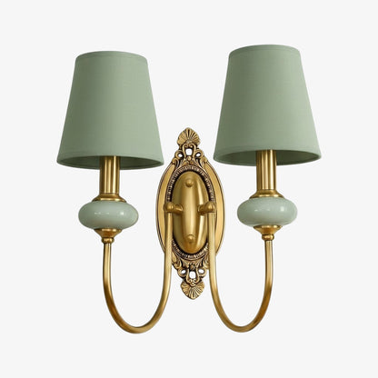 Keramische wandlamp met stoffen kap - 1 of 2 lichtpunten - E27 - diverse kleuren & stijlen