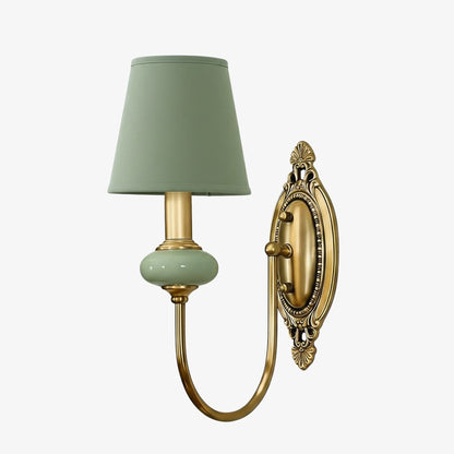 Keramische wandlamp met stoffen kap - 1 of 2 lichtpunten - E27 - diverse kleuren & stijlen