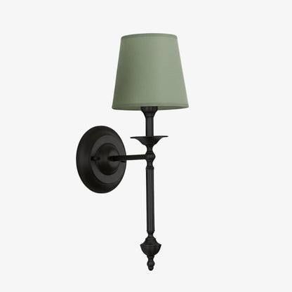 Stoffen Wandlamp met Vintage Koperen Afwerking – Sfeervolle Verlichting voor Hal, Slaapkamer en Woonkamer