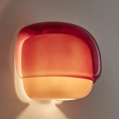 Moderne Glazen Wandlamp met Dubbele Paddenstoelkap – Kleurrijk Accent voor Slaapkamer en Gang
