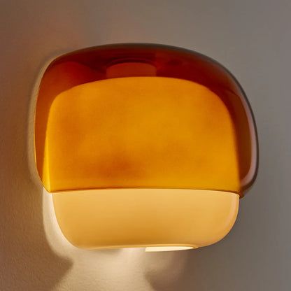 Moderne Glazen Wandlamp met Dubbele Paddenstoelkap – Kleurrijk Accent voor Slaapkamer en Gang