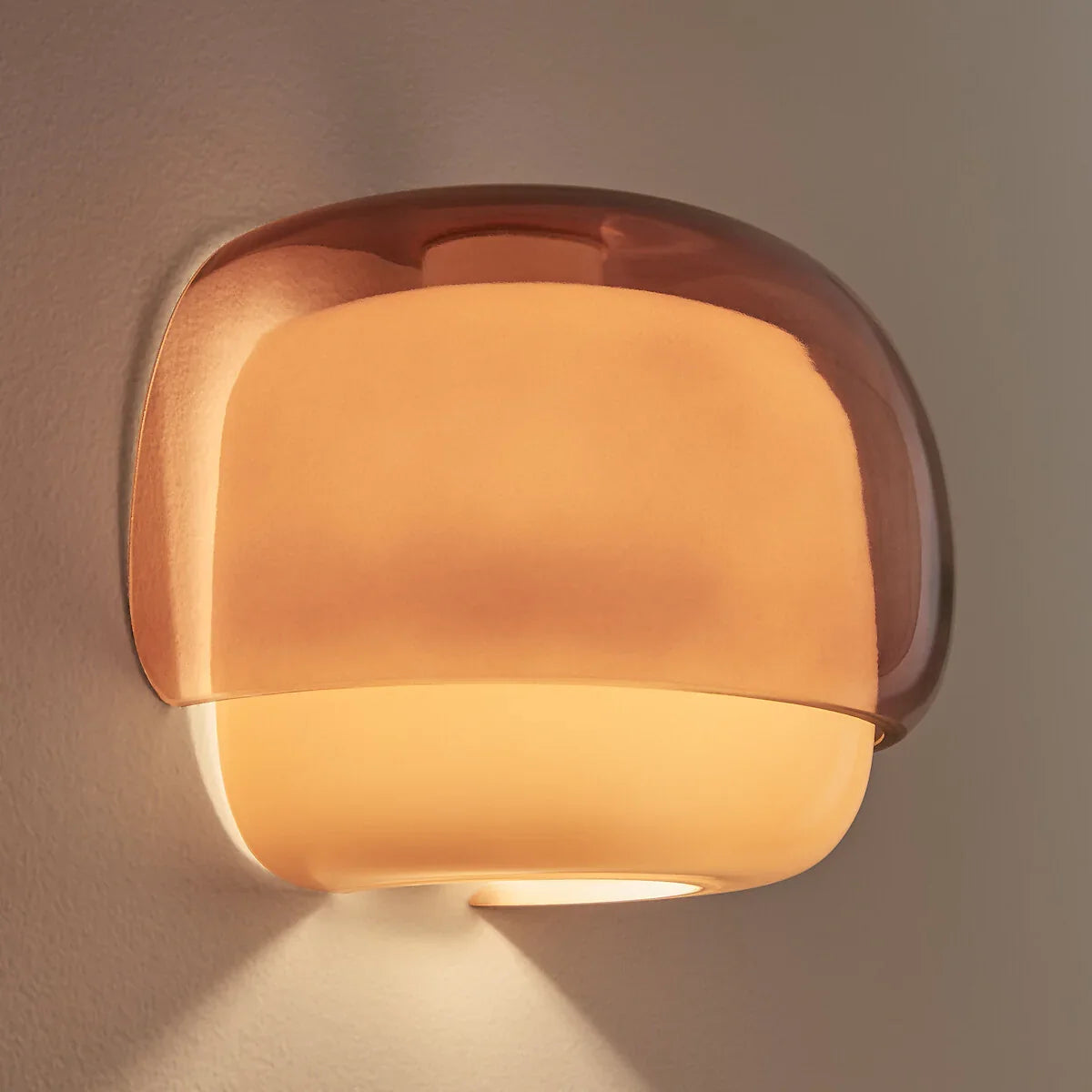 Moderne Glazen Wandlamp met Dubbele Paddenstoelkap – Kleurrijk Accent voor Slaapkamer en Gang