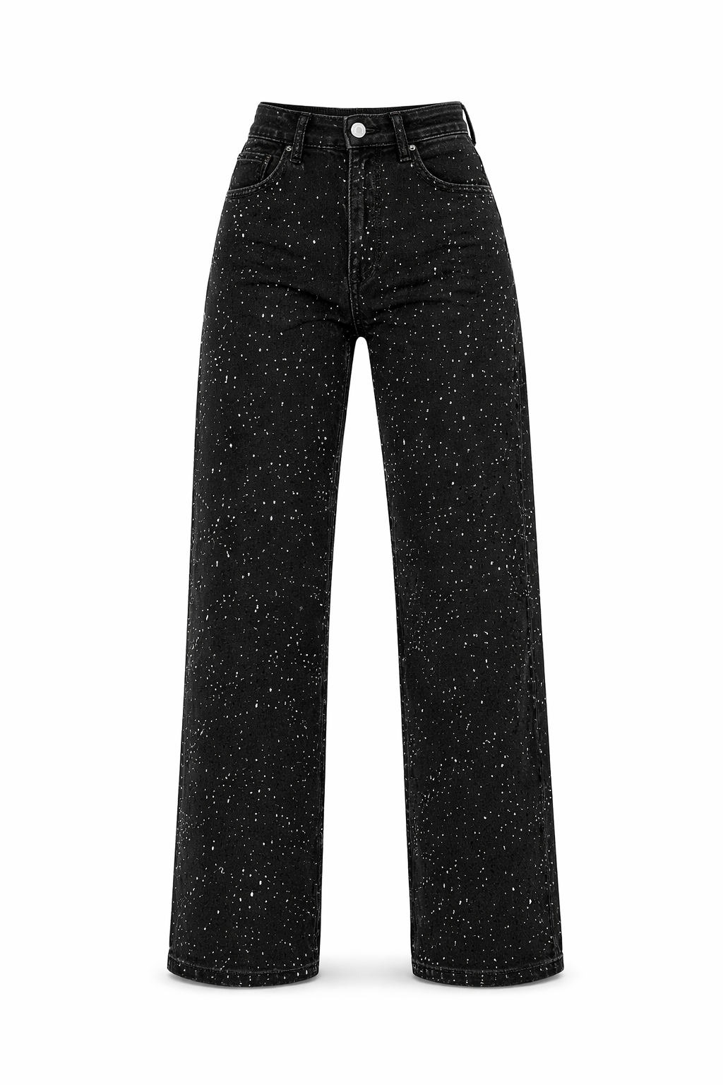 Hoge Waist Jeans met Glitter voor Vrouw