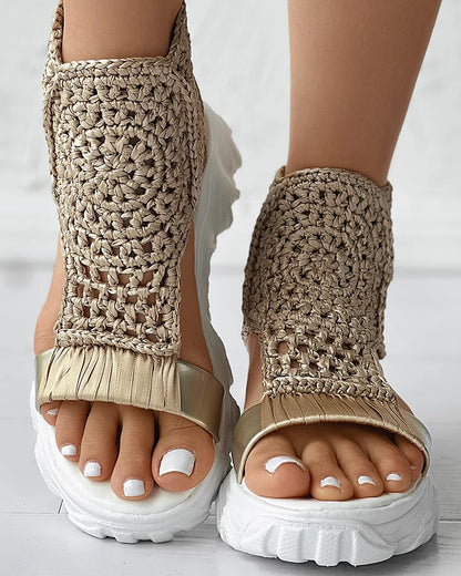 Gouden Sandalen Zomergloed Met Hak