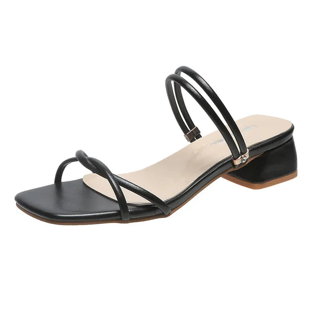 Dames Sandalen met Hoge Hak en Vierkant Teen