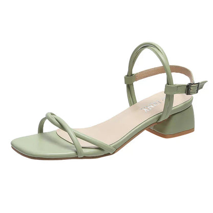 Dames Sandalen met Hoge Hak en Vierkant Teen