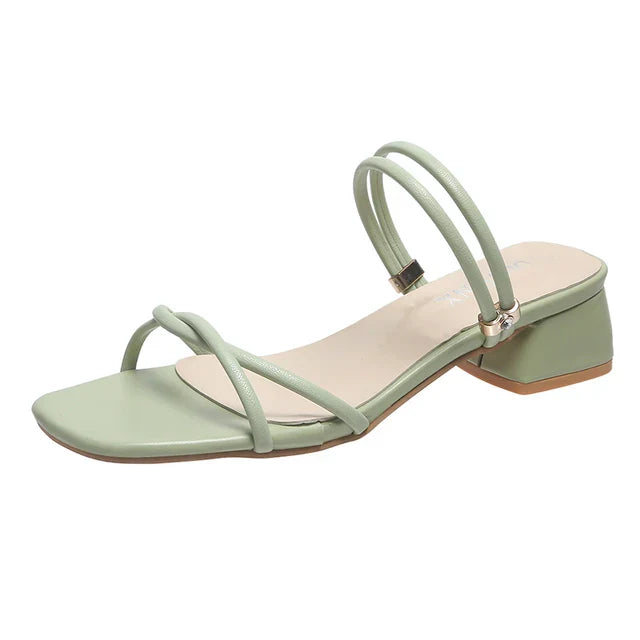 Dames Sandalen met Hoge Hak en Vierkant Teen