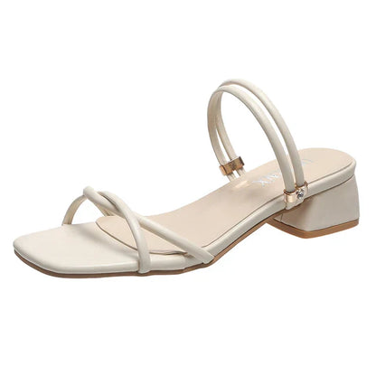 Dames Sandalen met Hoge Hak en Vierkant Teen