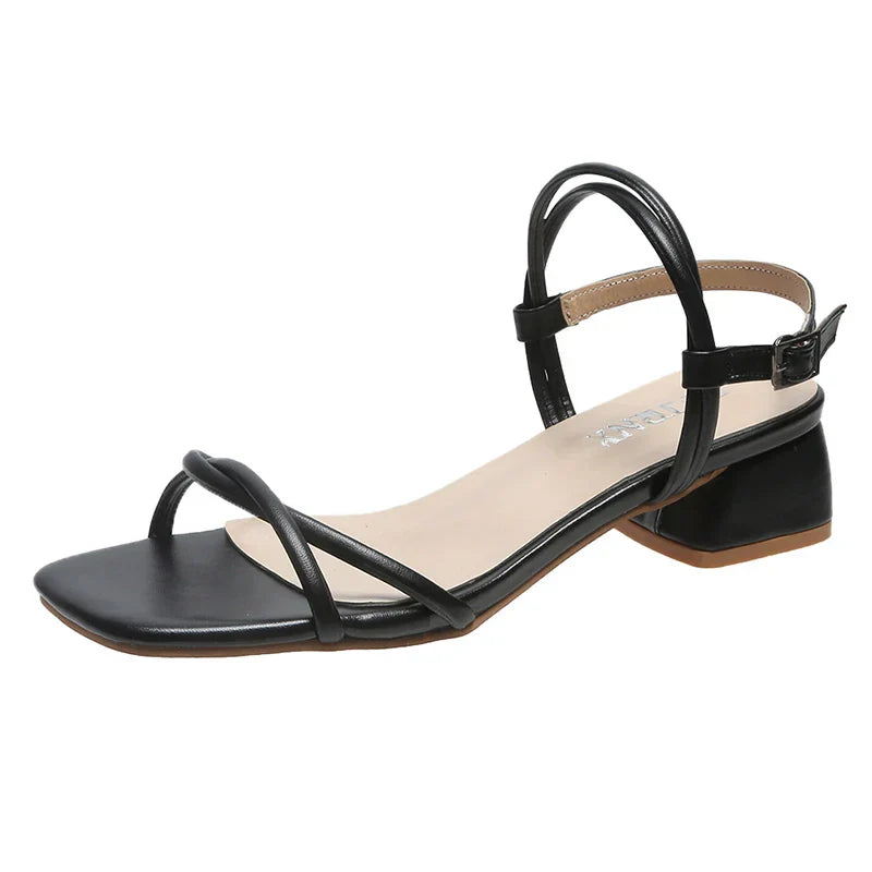 Dames Sandalen met Hoge Hak en Vierkant Teen