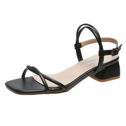 Dames Sandalen met Hoge Hak en Vierkant Teen