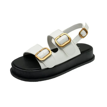 Vrouwensandalen Zomer Platform Met Metalen Gesp - StudioMarella