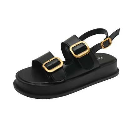 Vrouwensandalen Zomer Platform Met Metalen Gesp