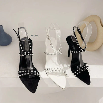 Hoge Hak Sandalen met Streep Patroon