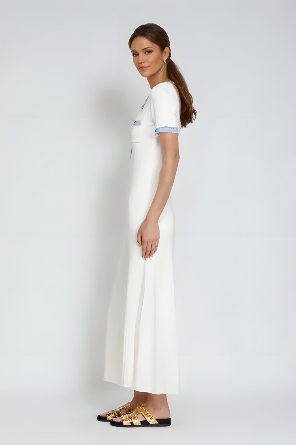 MidiJurk Klassieke Knoopdetails Elegante Vrouwenjurk