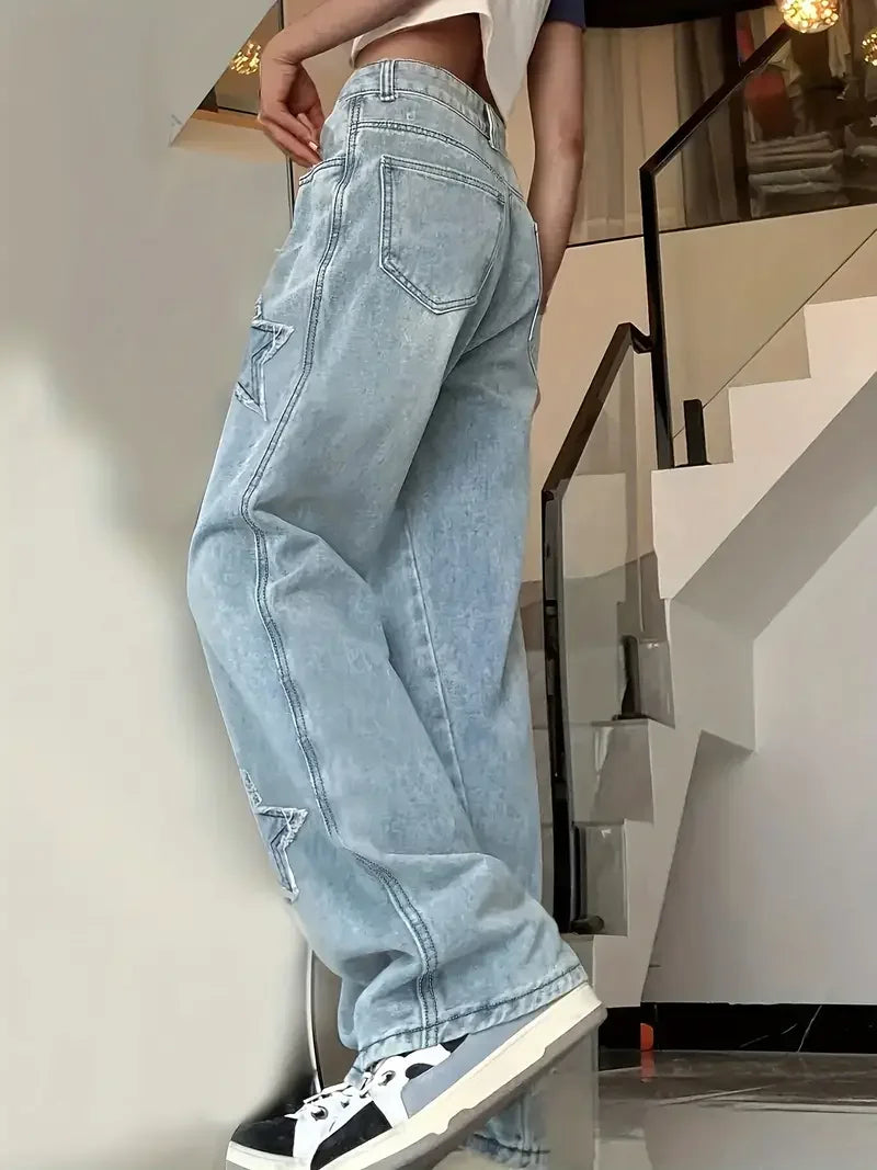 Modieuze Vrouwelijke Jeans Los Zittend