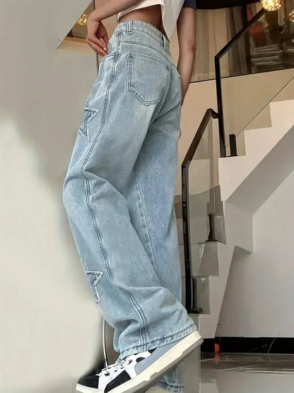 Modieuze Vrouwelijke Jeans Los Zittend