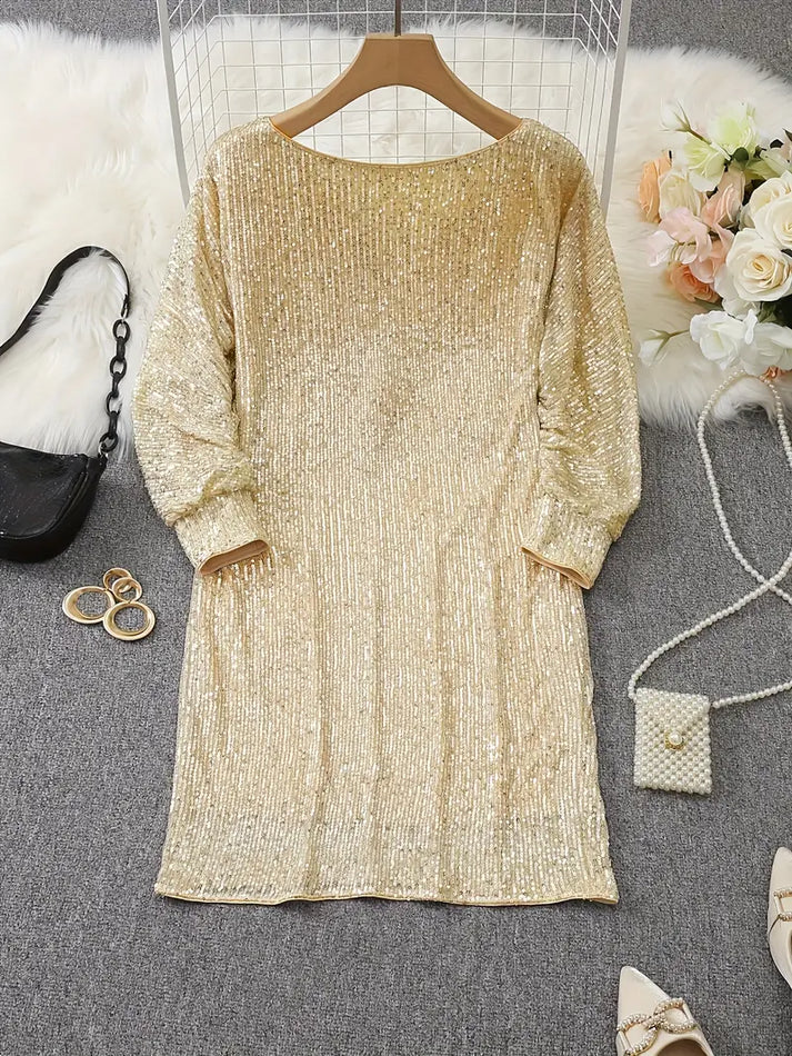Mini Jurk Glamour Bloot Schouder